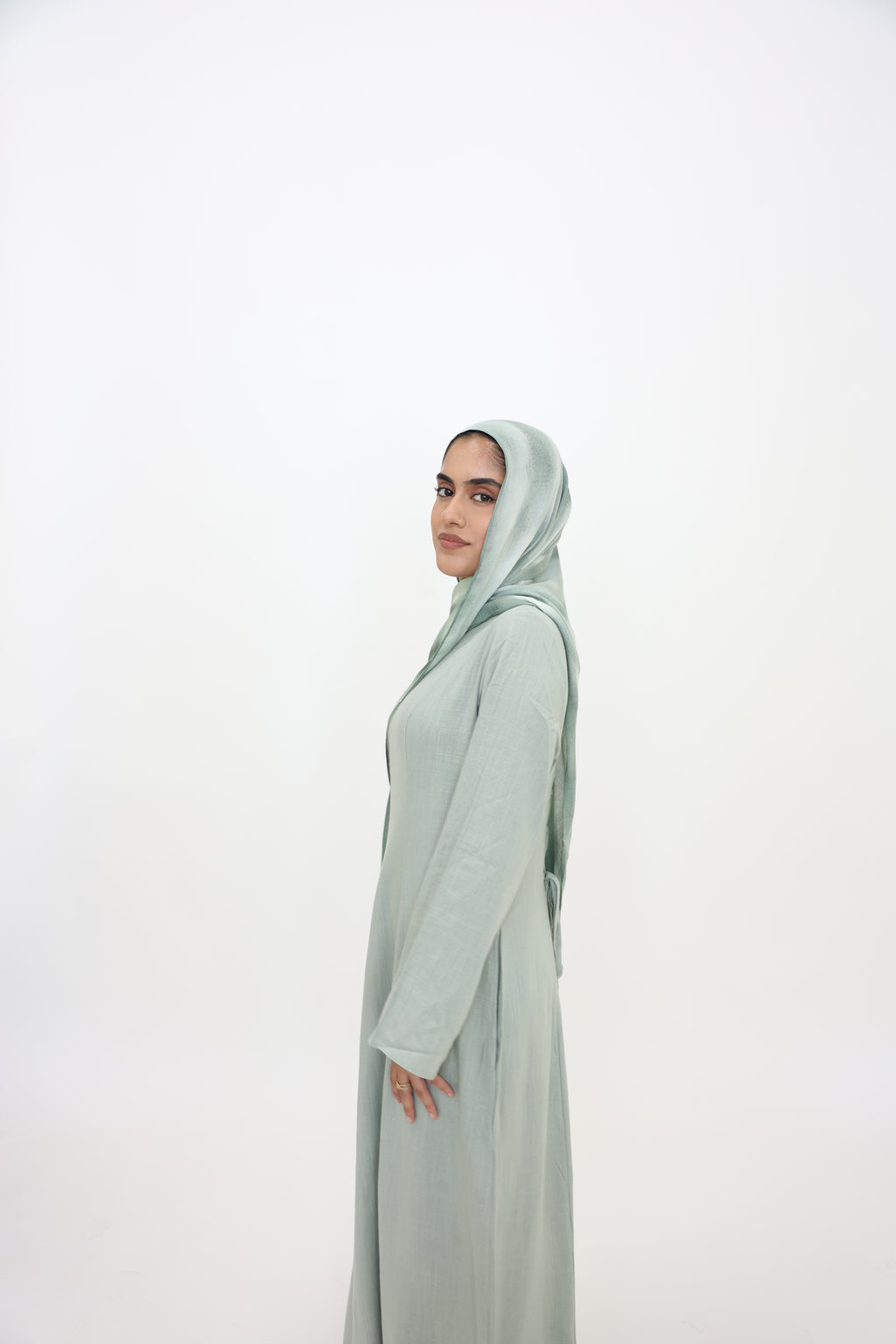 Rynah linen tie-back dress